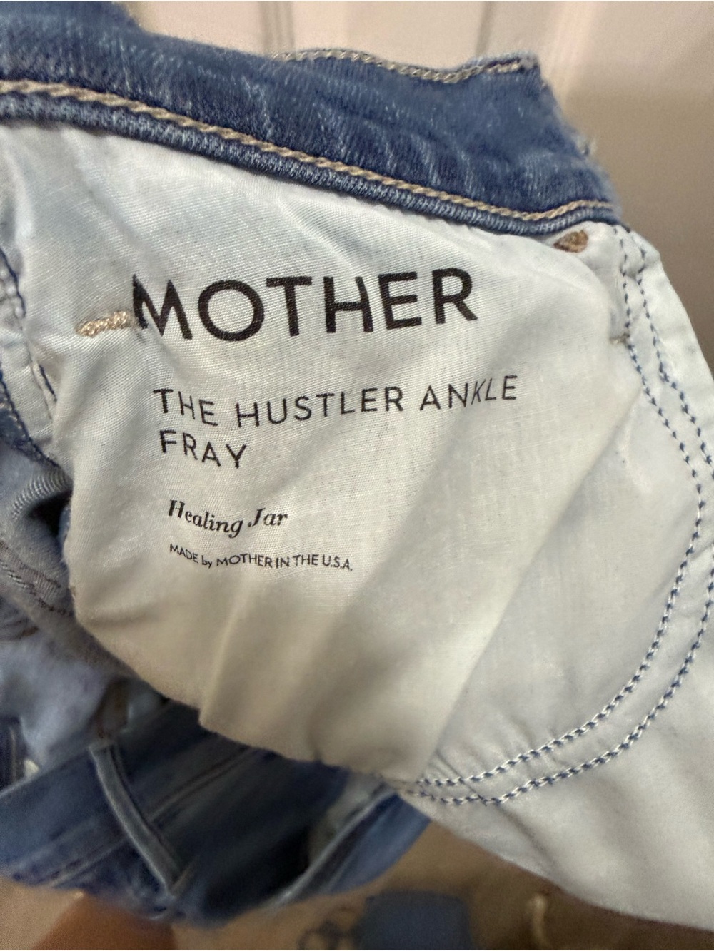 MOTHER The Hustler Ankle Fray Jeans - Light Blue - Picture 3 of 7